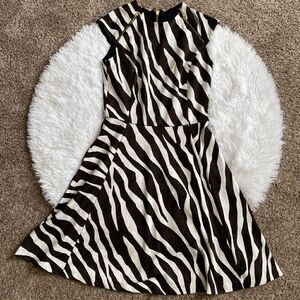 Michael Michael Kors Dress Zebra Print Good Zipper Detail‎ Womens Size 2